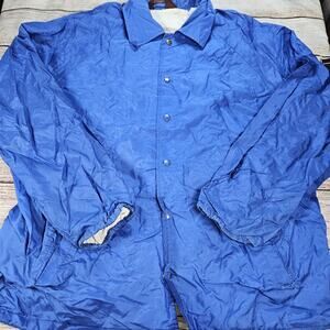 Vintage Snap Button Windbreaker Kingsport Size XL Blue Plain Distressed